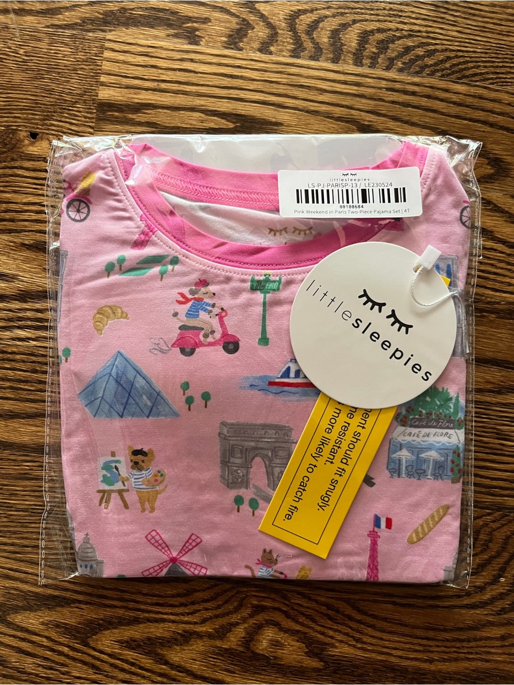 NWT Little Sleepies Pink Weekend in Paris Two-Piece Pajama Set